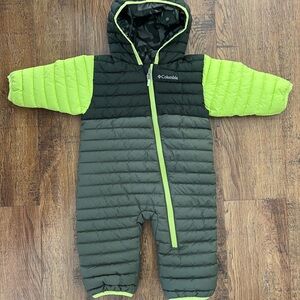 Columbia 12-18m Bunting Puffer - Lime Green Dark Green REVERSIBLE